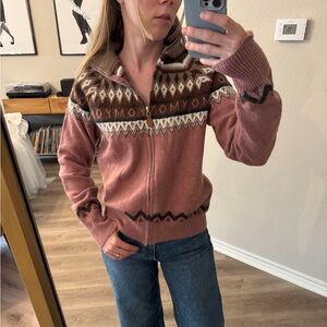 pink nordic cardigan size small